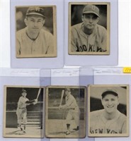 1939 Play Ball (5) Card Lot 10, 13, 14, 25, 34