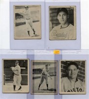1939 Play Ball (5) Card Lot 9, 11, 12, 20, 52