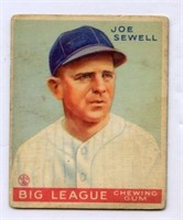 1933 Goudey Joe Sewell HOF # 165