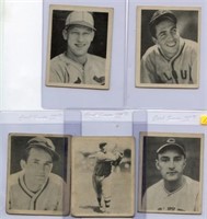 1939 Play Ball (5) Card Lot 36, 37, 41, 43, 44