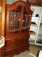 Claw Footed Shelf Top Mahogany Cabinet W/ Floral I