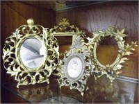 4 Brass/Metallic Picture Frames