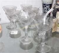 7 Wheel Etched Wine Glasses