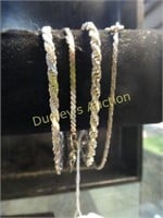 4 Sterling Bracelets Incl. Rope Chain