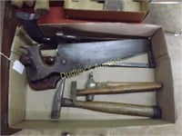 Vintage Tools - 4 Saws, Hammer