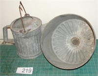 Vintage Galvanized Bucket and Funnel