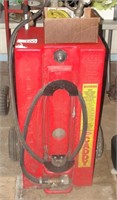 Large Gas Tank on Rollers with Pump