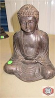 Japanese metal casted seated Buddha. Casting of
