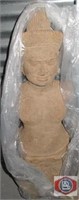 Cambodian carved sand stone figure of a Court