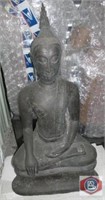 Old Cambodian Bronze sand casted seated Buddha