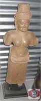 Cambodian carved Sand Stone figure of a Court
