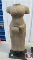 Cambodian style carved sand stone figure of Court