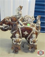 Glazed Ceramic figure of an Elephant with four