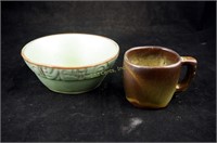 2 Frankoma Red Clay Pottery Bowl & Cup Lot