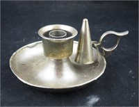Single 6" Metal Colonial Candle Holder W Snuffer