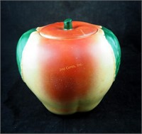 Antique 9 "  Painted Apple Cookie Jar