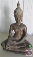 Thailand Glazed Ceramic Seated Buddha. Mounted on