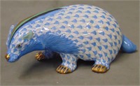 Herend Figurine. Blue Fishnet Badger