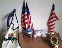 Hair Dryer, Buttons, Ameican Flags