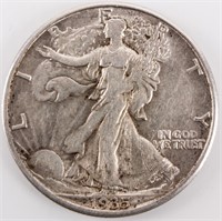 Coin 1935-D Walking Liberty Half Dollar Choice XF