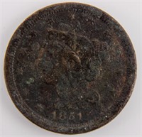 Coin 1851 United States Half Cent in Very Fine