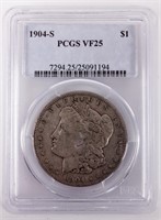 Coin 1904-S  Morgan Silver Dollar PCGS VF25