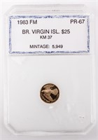 Coin 1983 British Virgin Island $25 Gold PCI PR67