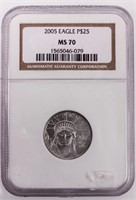 Coin 2005 Platinum $25 Eagle NGC MS70