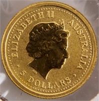 Coin 2000 Australia 1/20th Ounce Gold $5