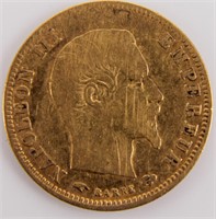 Coin 1856 5 Francs .900 Gold Coin  in Fine