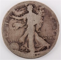 Coin 1921  Walking Liberty Half Dollar Rare AG