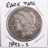 Coin 1892-S  Morgan Silver Dollar VG Key Date!