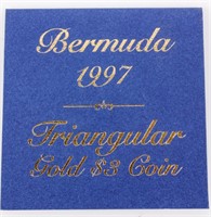 Coin 1997 Bermuda Gold $3 Coin in Display