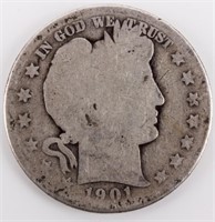Coin 1901-S Barber Half Dollar in AG  Rare!