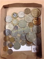 BOX OF FOREIGN COINS