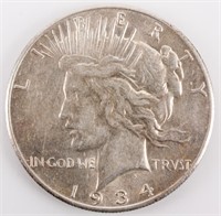 Coin 1934-S Peace Silver Dollar Choice AU