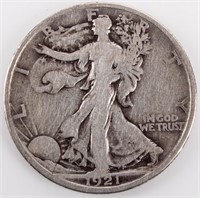 Coin 1921-D Walking Liberty Half Dollar Rare Fine