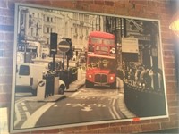 Lg Framed Picture of England Dbl Decker Bus