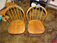 2 oak chairs