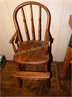 Vintage wooden high chair, no tray