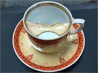 Victorian Era Moustache Cup and Saucer