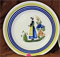 Vintage Quimper Faience Bowl & Plate