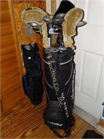 Big Bertha Calloway golf bag with clubs, and Izzo