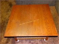 Oak coffee table  36" w x 36"d x 18" h