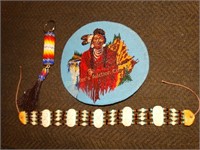 Indian belt buckle and beads