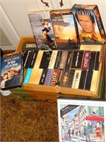 Box of VHS tapes, John Wayne, Lonesome Dove,