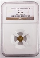 Coin 1855 California Gold NGC MS63 Rare