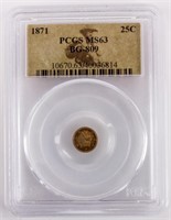 Coin 1871 California Gold PCGS MS63. Rare
