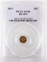 Coin 1871 California Gold PCGS AU58. Rare
