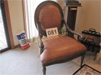 VICTORIA STYLE ALLIGATOR LEATHER SIDE CHAIR
